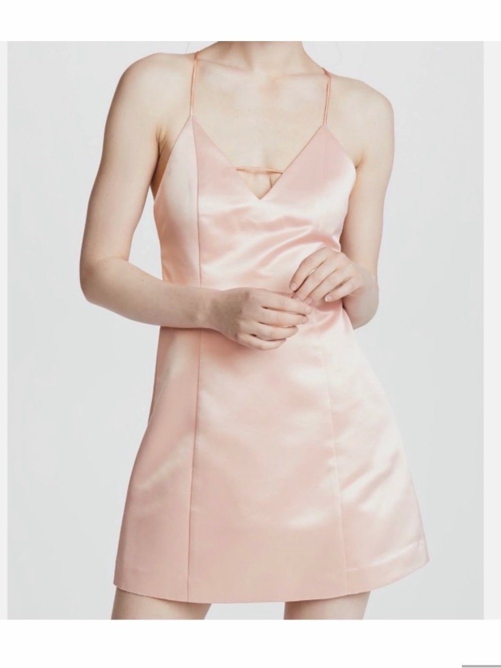 Alice + Olivia Blush Pink Silk Satin Mini Slip Dress Size 8 Romantic Feminine